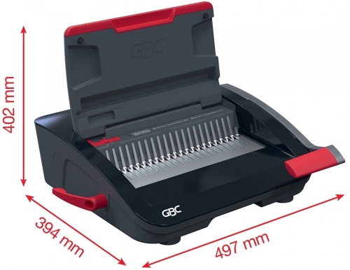 Masina de indosariat GBC CombBind CB20, manuala, cu spire din plastic, A4, 20/240 coli, negru-argintiu